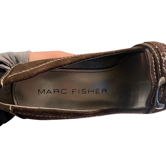 Marc Fisher brown leather wedges. Size 5 - Picture 2 of 9